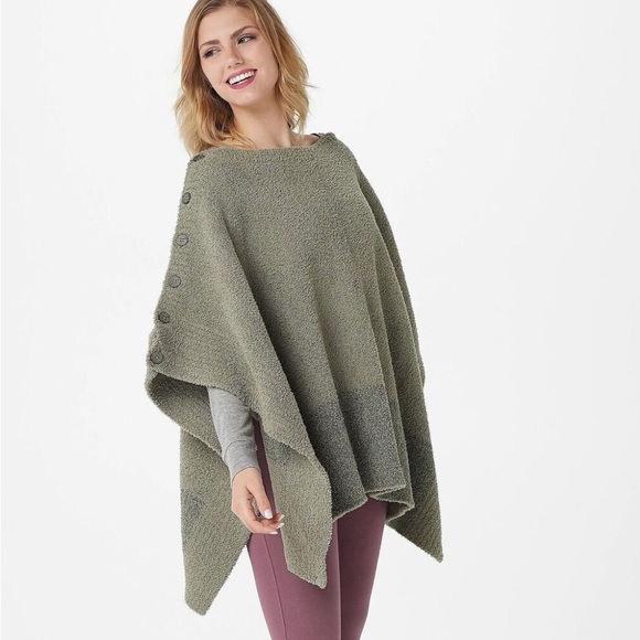 NWT ! Barefoot Dreams Cozy Chic Coastline Poncho - Picture 1 of 9